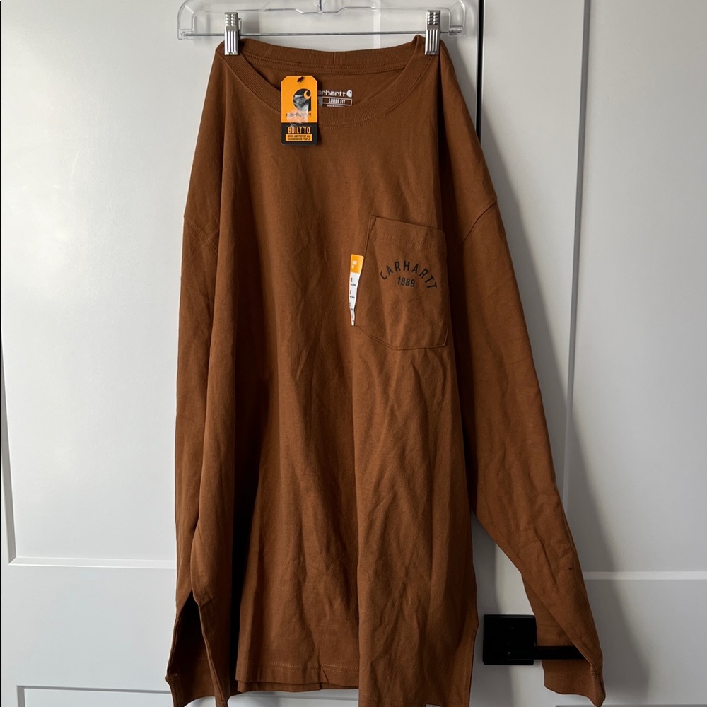 Carhartt Men's Heavyweight Longhorn Graphic T-shirt in Brown 🆕 - Picture 2 of 6